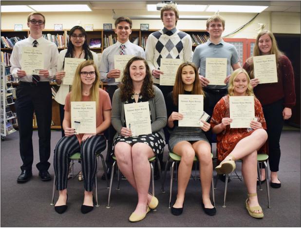Eleven Auburn High School National Honor Society Members Were Initiated on Feb. 10th