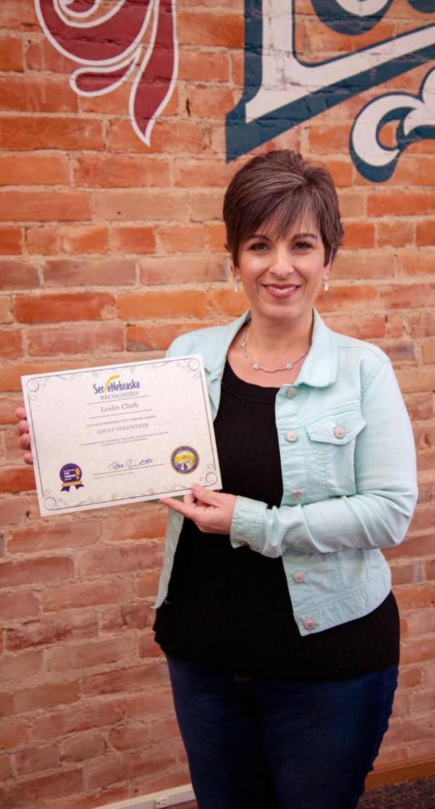 Auburn’s Leslie Clark Earns Step Forward Award from Nebraska Volunteer Service Commission