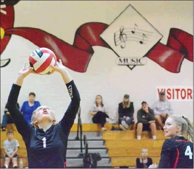 Lady Eagles Drop Three Sets to Top Rated Diller-Odell
