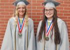 Hailey Sandfort and Elizabeth Hodges Co- Valedictorians Class of 2020 at Johnson-Brock