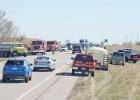 Hay Bale Fire Slows Traffic On Highway 75
